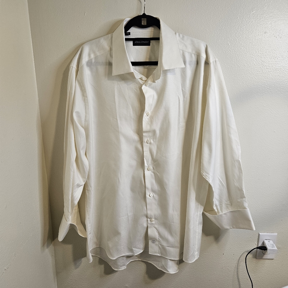 David Donahue Vintage Formal Dress Shirt  With French Cuffs 17.5/ 33